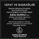 Vefat&Başsağlığı